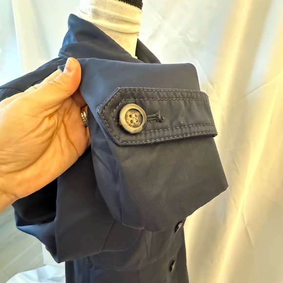 Laundry By Shelli Segal Blue Trench Coat size L - Picture 7 of 16